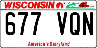 WI license plate 677VQN