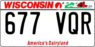 WI license plate 677VQR