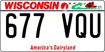 WI license plate 677VQU