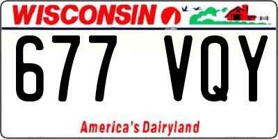 WI license plate 677VQY