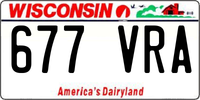 WI license plate 677VRA