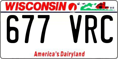 WI license plate 677VRC
