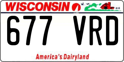 WI license plate 677VRD