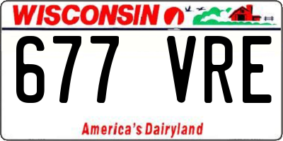 WI license plate 677VRE