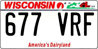 WI license plate 677VRF