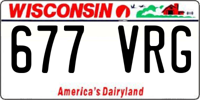 WI license plate 677VRG
