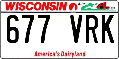 WI license plate 677VRK