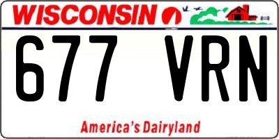 WI license plate 677VRN