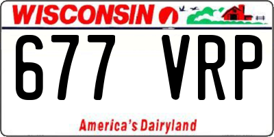 WI license plate 677VRP
