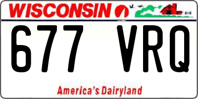 WI license plate 677VRQ