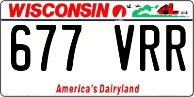 WI license plate 677VRR