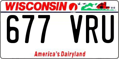 WI license plate 677VRU