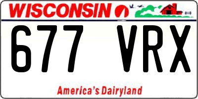WI license plate 677VRX