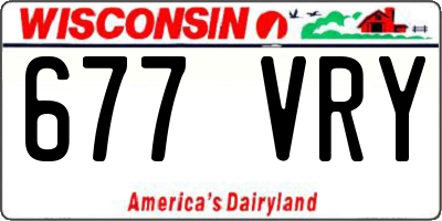 WI license plate 677VRY