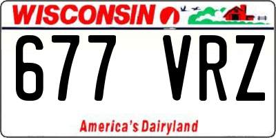WI license plate 677VRZ