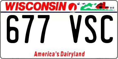 WI license plate 677VSC