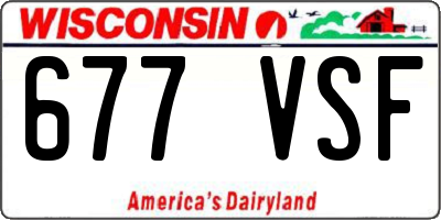 WI license plate 677VSF