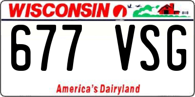 WI license plate 677VSG