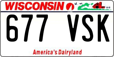 WI license plate 677VSK