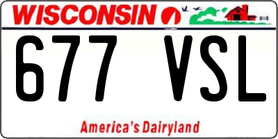 WI license plate 677VSL