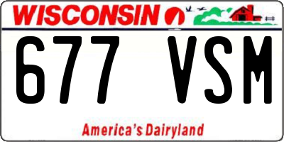 WI license plate 677VSM