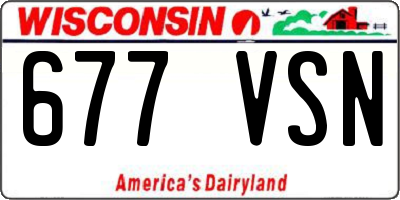 WI license plate 677VSN