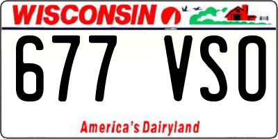 WI license plate 677VSO