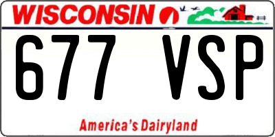 WI license plate 677VSP