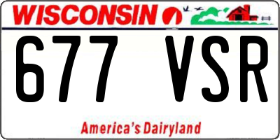 WI license plate 677VSR