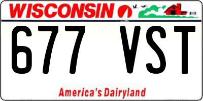 WI license plate 677VST
