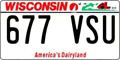 WI license plate 677VSU