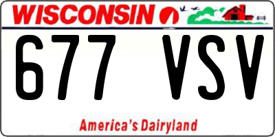 WI license plate 677VSV