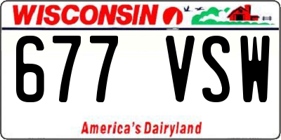 WI license plate 677VSW
