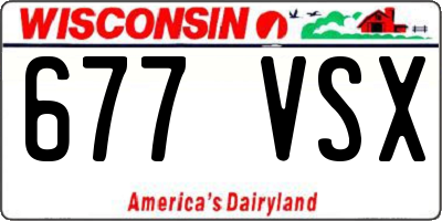 WI license plate 677VSX