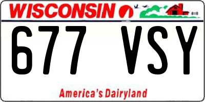 WI license plate 677VSY