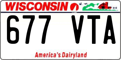 WI license plate 677VTA