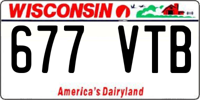 WI license plate 677VTB