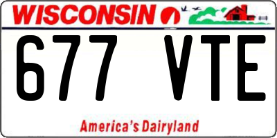WI license plate 677VTE