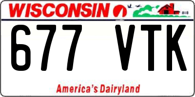 WI license plate 677VTK