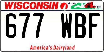 WI license plate 677WBF
