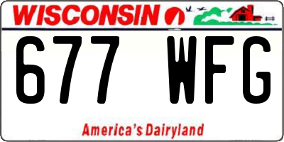 WI license plate 677WFG