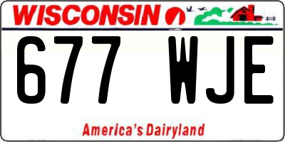 WI license plate 677WJE