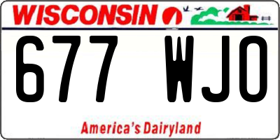 WI license plate 677WJO