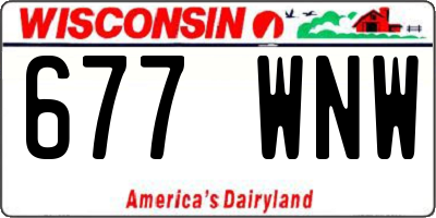 WI license plate 677WNW