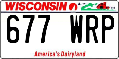 WI license plate 677WRP