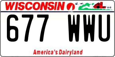 WI license plate 677WWU