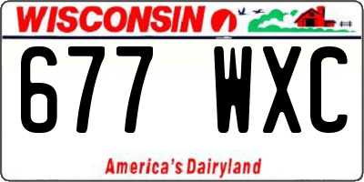 WI license plate 677WXC