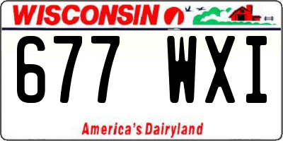 WI license plate 677WXI