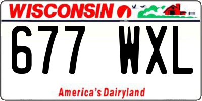 WI license plate 677WXL