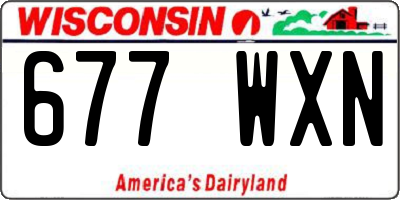 WI license plate 677WXN